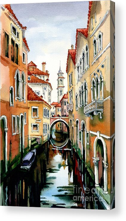 Venice Acrylic Print featuring the painting Venice in March by Maria Rabinky