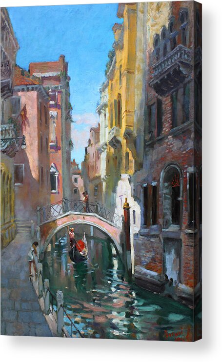 Venice Acrylic Print featuring the painting Venice italy by Ylli Haruni