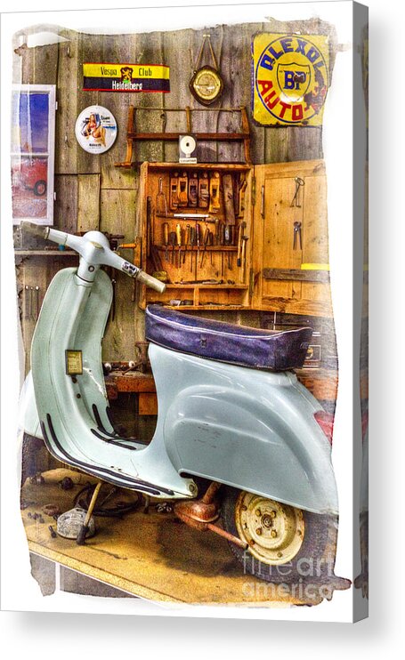 Vespa_scooter Acrylic Print featuring the photograph Vespa Scooter by Heiko Koehrer-Wagner
