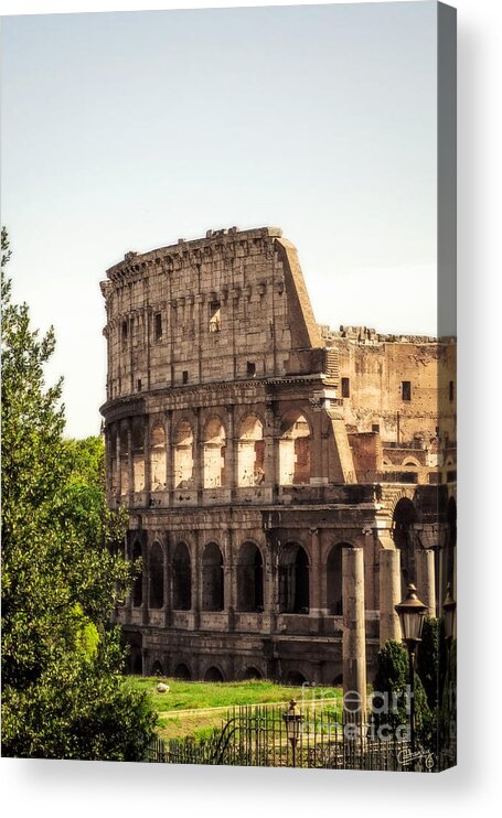 Italy Acrylic Print featuring the photograph View of Colosseum by Prints of Italy