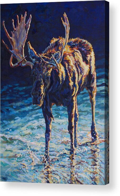 Moose Acrylic Print featuring the painting Vincent by Patricia A Griffin