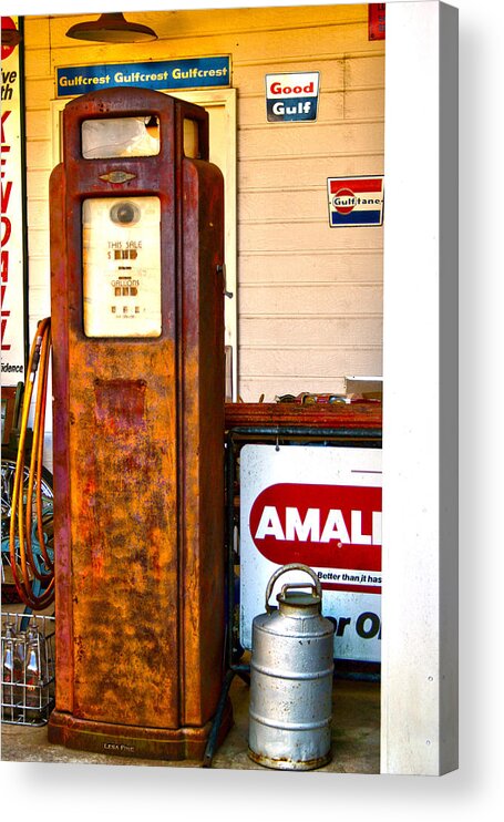 Gas Pump Acrylic Print featuring the photograph Vintage Bassett Gas Pump  by Lesa Fine
