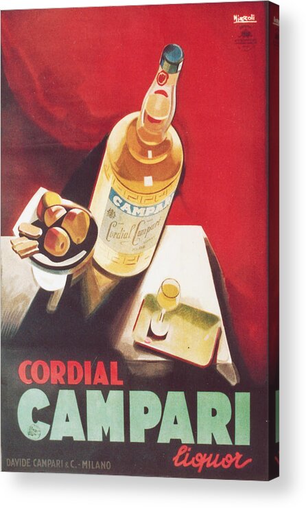 Vintage Campari Acrylic Print featuring the digital art Vintage Campari by Georgia Clare