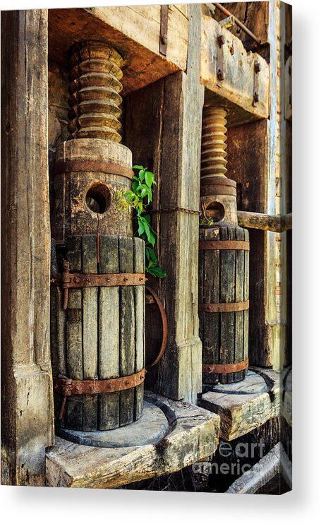 Wine Press Acrylic Print featuring the photograph Vintage Wine Press by James Eddy