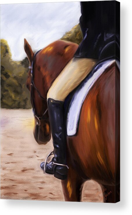 Dressage Acrylic Print featuring the painting Waiting Our Turn by Michelle Wrighton