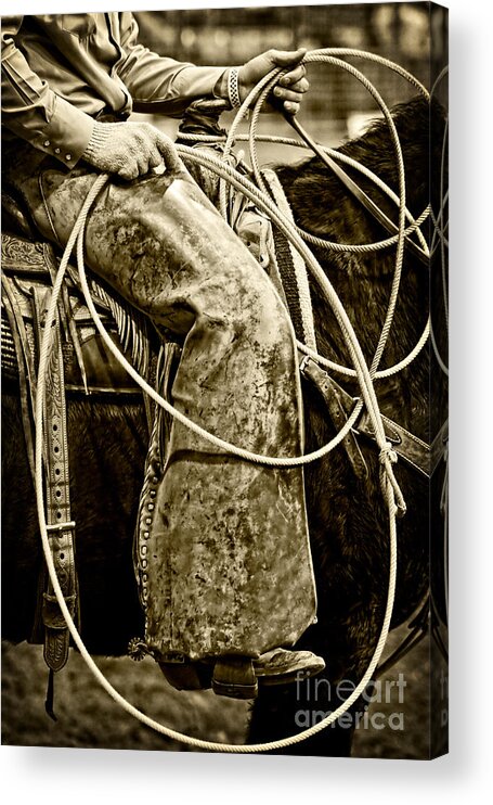 Cowboy Acrylic Print featuring the photograph Waiting to Rope by Lincoln Rogers