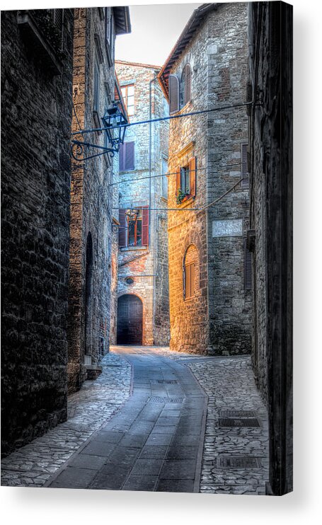 Todi Acrylic Print featuring the photograph Warm sun Cold stone by W Chris Fooshee
