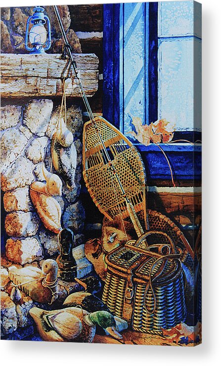 Masculine Still Life Paintings Acrylic Print featuring the painting Warm Winter Wishes by Hanne Lore Koehler