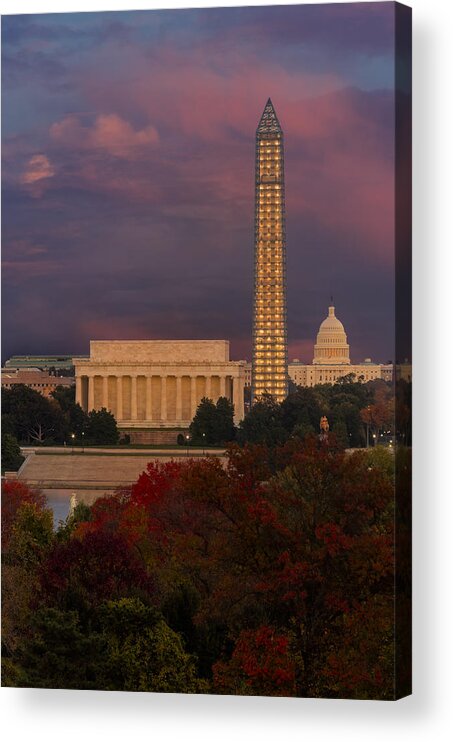 Nations Capitol Acrylic Print featuring the photograph Washington DC Iconic Landmarks by Susan Candelario