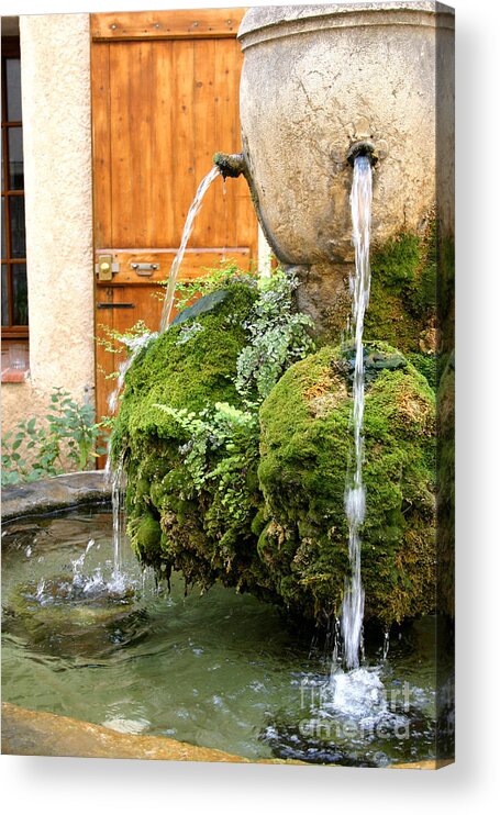 Fountain Acrylic Print featuring the photograph Water Fountain, France by Holly C. Freeman