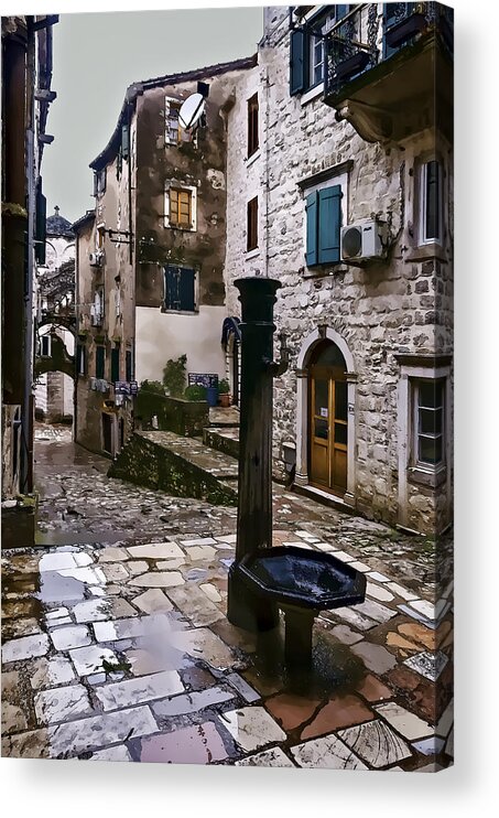 Aged Acrylic Print featuring the photograph Water Fountain by Maria Coulson