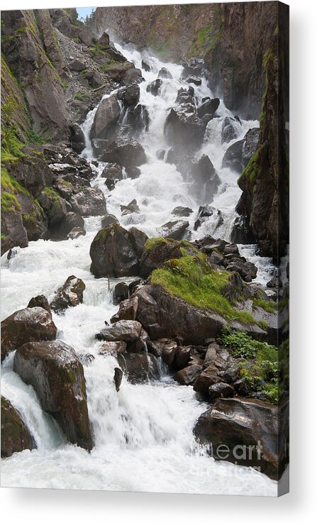 Beauty Acrylic Print featuring the photograph waterfalls in Pre Saint Didier by Antonio Scarpi