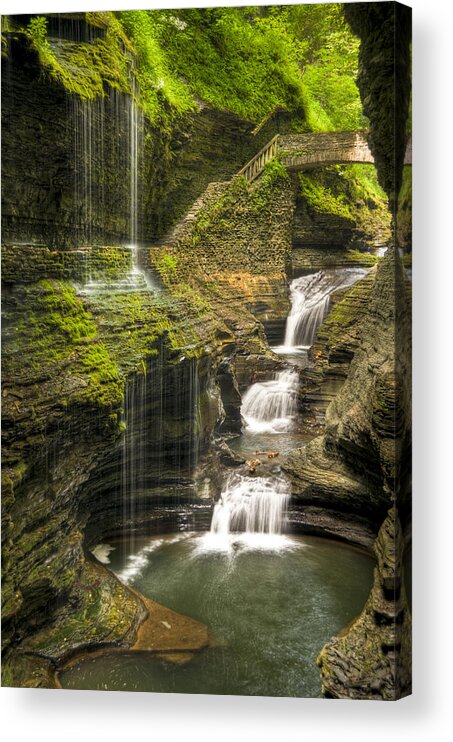 Watkins Glen Acrylic Print featuring the photograph Watkins Glen Rainbow Falls #2 by Anthony Sacco