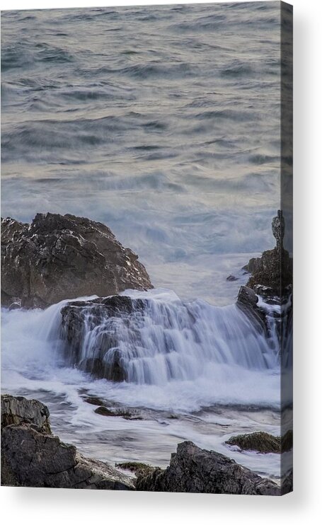 Waves Breaking On Rocks Acrylic Print featuring the photograph Waves breaking off Marginal Way by Nautical Chartworks
