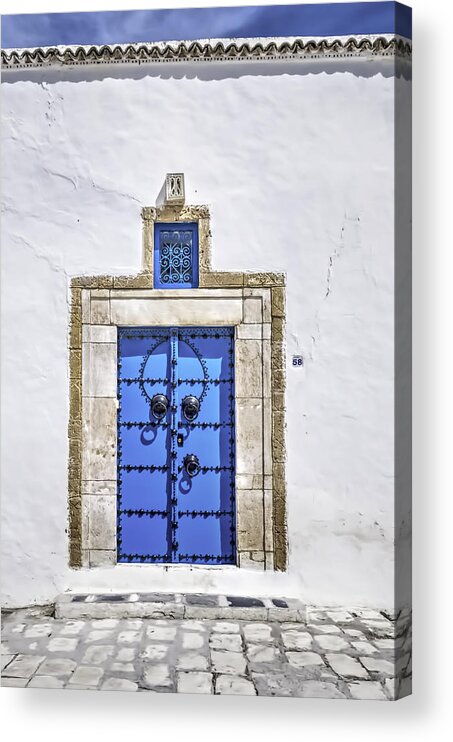 Africa Acrylic Print featuring the photograph White and Blue by Maria Coulson
