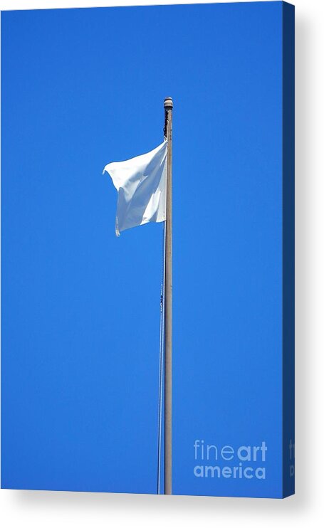 Flag Acrylic Print featuring the photograph White Flag Of Surrender by Bob Sample