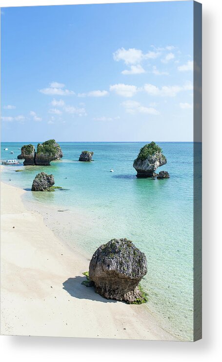 Scenics Acrylic Print featuring the photograph White Sandy Tropical Beach, Okinawa by Ippei Naoi