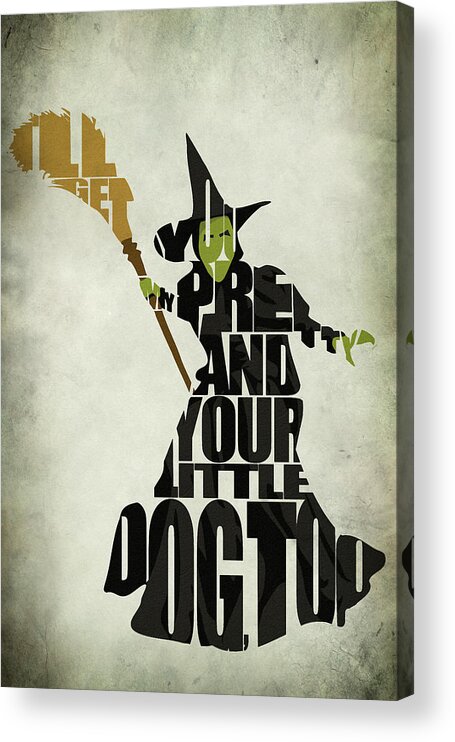 Wicked Witch Of The West Acrylic Print featuring the digital art Wicked Witch of the West by Inspirowl Design