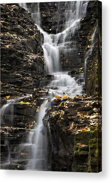 Buttermilk Falls Acrylic Print featuring the photograph Winding Waterfall by Christina Rollo