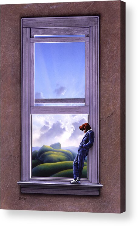 Surreal Acrylic Print featuring the painting Window of Dreams by Jerry LoFaro