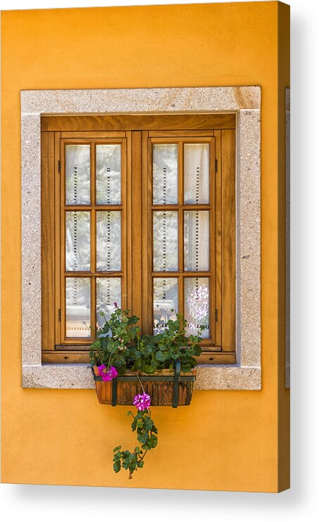 Flower Acrylic Print featuring the photograph Window with flowers by Paulo Goncalves