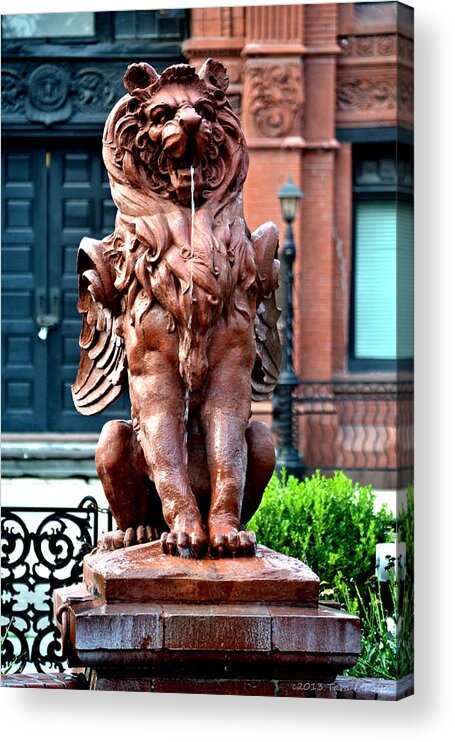 Fountain Acrylic Print featuring the photograph Winged Lion Fountain by Tara Potts