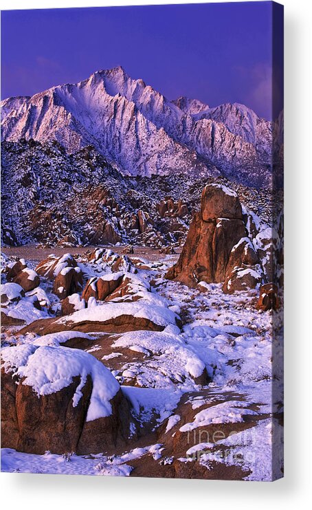 North America Scenic Acrylic Print featuring the photograph Winter Morning Alabama Hills And Eastern Sierras by Dave Welling