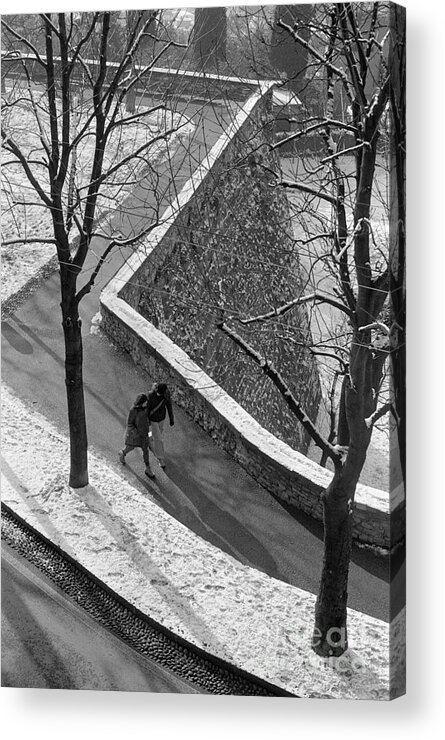 Winter Acrylic Print featuring the photograph Winter on the Walls of Bergamo by Riccardo Mottola