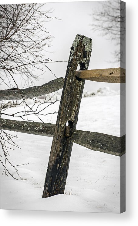 Winter Acrylic Print featuring the photograph Winter Rail Fence by Robert Mitchell