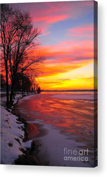 Sunrise Acrylic Print featuring the photograph Frozen Dawn 2 by Terri Gostola