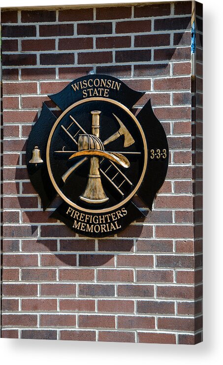 Firefighters Acrylic Print featuring the photograph Wisconsin State Firefighters Memorial Park 5 by Susan McMenamin