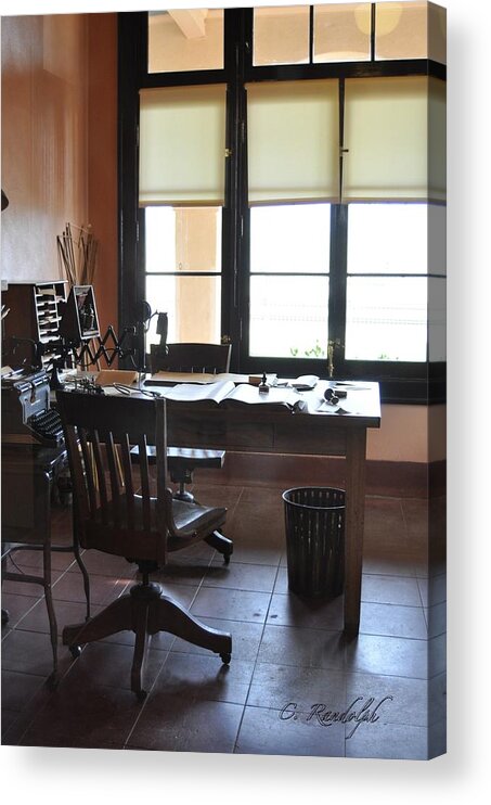 Telegraph Office Acrylic Print featuring the photograph Words Along the Wire by Cheri Randolph