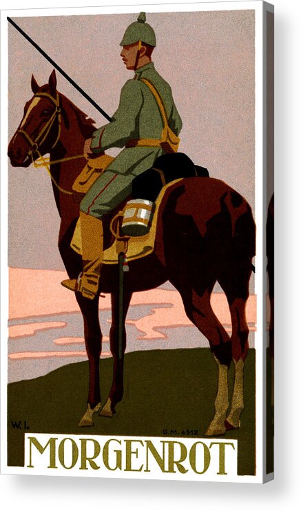 Historicimage Acrylic Print featuring the painting WWI German Uhlan by Historic Image