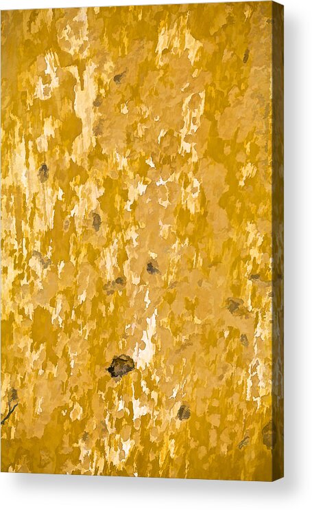 Abstract Acrylic Print featuring the photograph Yellow Wall of Aruba II by David Letts