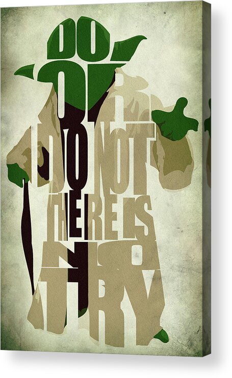 Yoda Acrylic Print featuring the digital art Yoda - Star Wars by Inspirowl Design