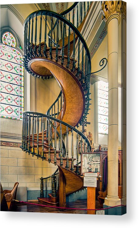 2011 Acrylic Print featuring the photograph Loretto Chapel Staircase by Anna Rumiantseva
