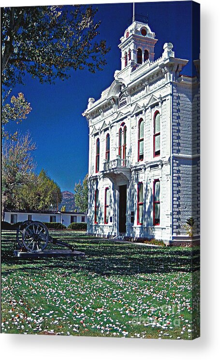 Old Architecture Acrylic Print featuring the photograph Bridgeport city Hall #1 by Gary Brandes