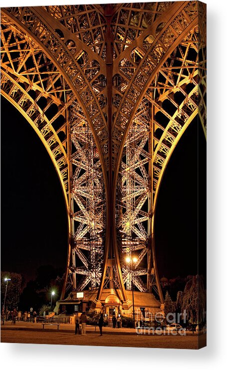 Bauwerke Acrylic Print featuring the photograph Eiffel Tower at night by Joerg Lingnau