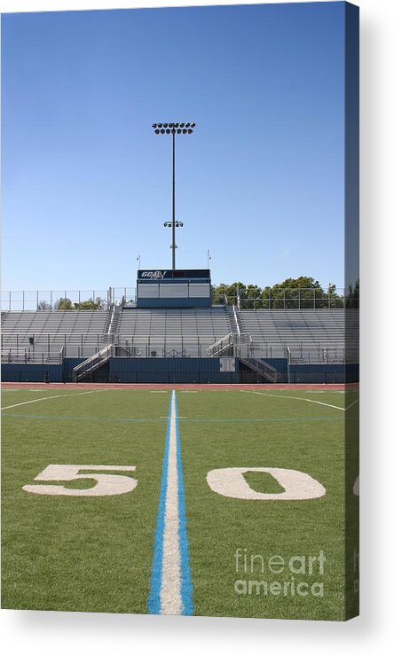 American Acrylic Print featuring the photograph Football Field Fifty #1 by Henrik Lehnerer