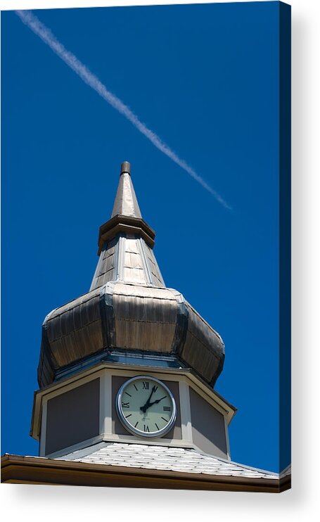 Architecture Acrylic Print featuring the photograph Gazebo Clock #1 by Ed Gleichman
