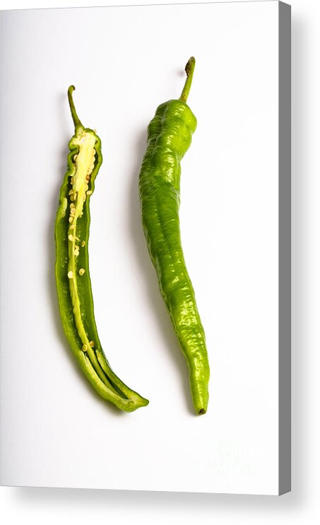 Chili Acrylic Print featuring the photograph Green Chili Pepper #1 by Photo Researchers, Inc.