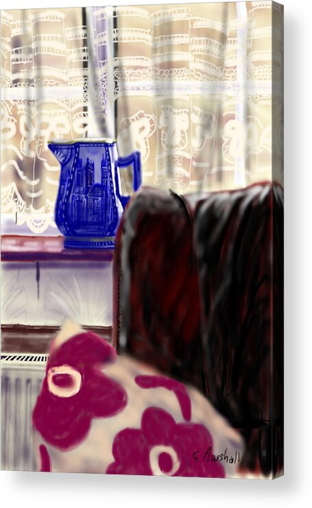 Still Life Acrylic Print featuring the painting My Front Room #1 by Glenn Marshall