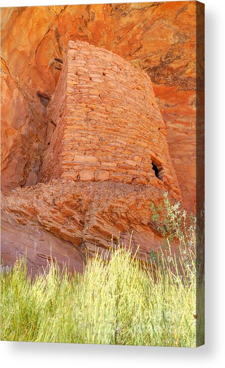 Ancient Acrylic Print featuring the photograph Tower Anasazi Indian Ruins - Comb Ridge - Utah #1 by Gary Whitton