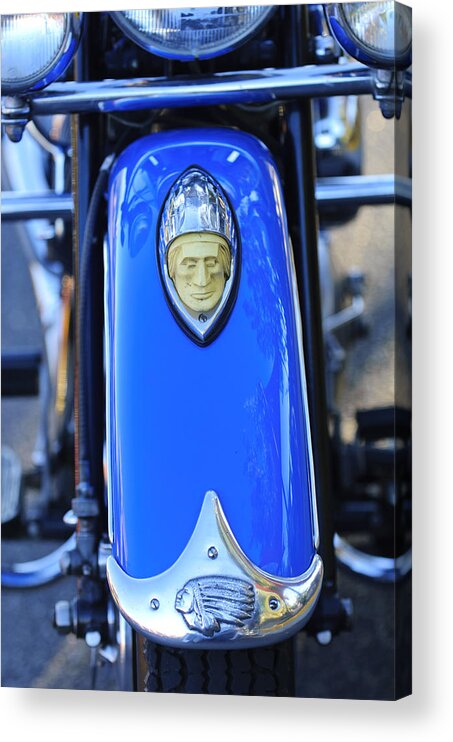 1948 Indian Chief Motorcycle Acrylic Print featuring the photograph 1948 Indian Chief Motorcycle Fender by Jill Reger