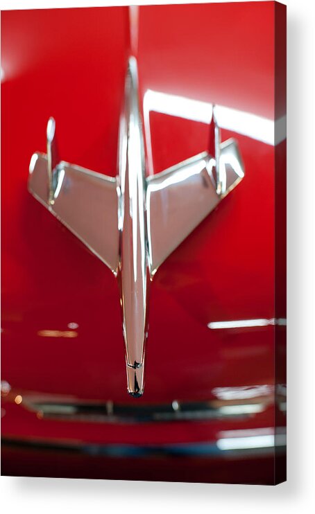 1955 Bel Air Acrylic Print featuring the photograph 1955 Chevy Belair Hood Ornament by Sebastian Musial
