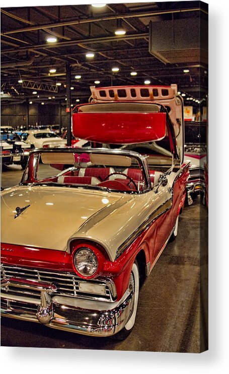 1957 Acrylic Print featuring the photograph 1957 Ford Fairlane Retractable Hardtop Lucy by Douglas Barnard