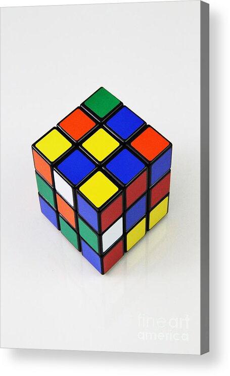 Rubik's Cube Acrylic Print featuring the photograph Rubiks Cube #2 by Photo Researchers, Inc.