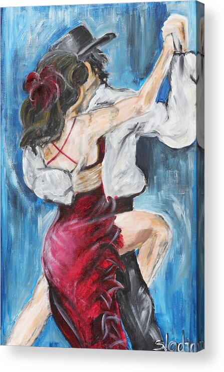 Music Acrylic Print featuring the painting Tango #2 by Sladjana Lazarevic