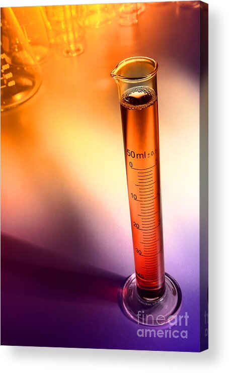 Cylinder Acrylic Print featuring the photograph Laboratory Equipment in Science Research Lab by Science Research Lab By Olivier Le Queinec