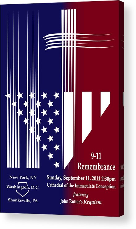 911 Acrylic Print featuring the digital art 9-11 Rememberance by Jane Bucci